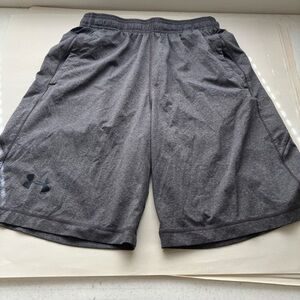 Under Armour Athletic Shorts Size Small Gray Basketball Elastic Waist 30in Waist